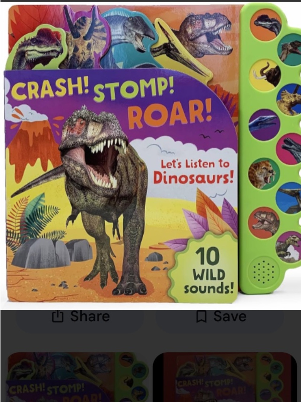 Crash! Stomp! Roar! Let's Listen to Dinosaurs! - Green Sound Book